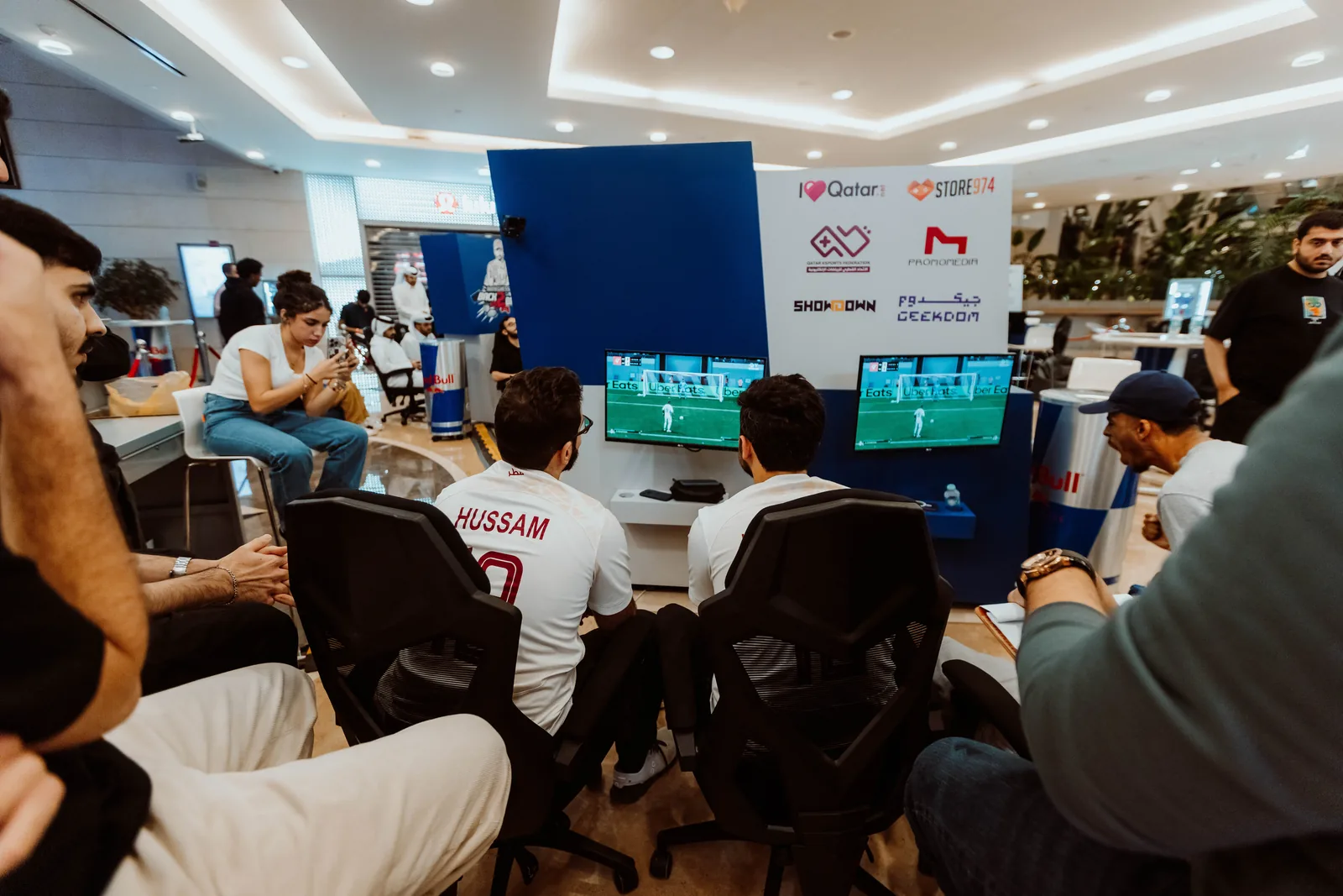 Players competing at a Red Bull gaming activation
